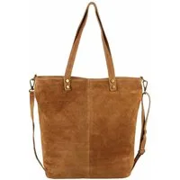 ITALYSHOP24 Schultertasche Made in Italy XL Damen Wildleder Tasche Shopper Umhängetasche Tote Bag, Cross Over Handtasche Ledertasche Hobo Bag City Bag Leichtgewicht