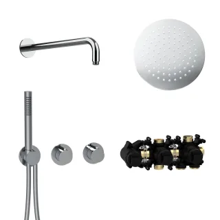 Herzbach MODUL7 Thermostat-Set T-RB250 Wandarm Regenbrause Ø250mm Chrom, 70.702711.1.01 70.702711.1.01