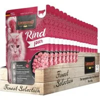 Leonardo Catfood Rind Pur - getreidefreies Nassfutter mit Lachsöl 16x85g, Nassfutter für: Katzen
