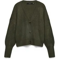 Vero Moda Strickjacke VMLEA LS V-NECK CUFF CARDIGAN NOOS Kunstfaser, regular fit