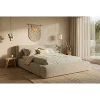 yourhouse24 Polsterbett Mannam Bezug Quelle, XXL-Kopfteil, Keder-Design