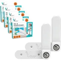 Vlippy Fensterstopper & Türstopper, 2 Stück, Verhindert das Zuschlagen von Fenstern & Türen, (8-tlg)