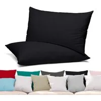 Beautex Kissenhüllen 2er Set Premium Kissenbezug aus Baumwolle, viele Farben, (2 Stück), verdeckter Reißverschluss, Jersey 160g/m², langlebig