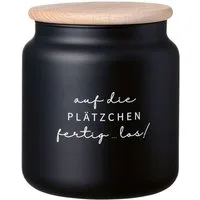 Ritzenhoff & Breker Keksdose Svart Plätzchen, Glas, (1-tlg), 1100 ml
