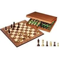 Tunier Schachset mit Holzkassette für Schachfiguren, Brettspiel