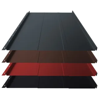 Stehfalz Panel Retro 25 | Dach & Wand | 0,60 mm | Aluminium | Prägung | 554mm Breite | 25 µm Stucco