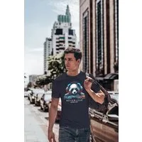 Neverless Print-Shirt Herren T-Shirt Panda Bär Aufdruck Tiermotiv Musik Techo Print Fashion mit Print