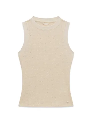 Guess - SL FRANCINE SMOCK HOTFIX TOP PEARL OYSTER MULT - Gr. - S