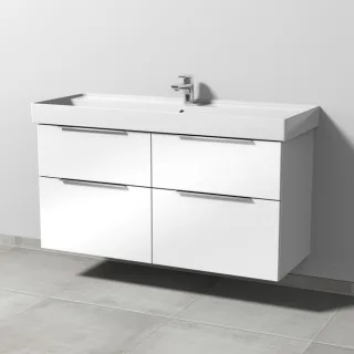 Sanipa 3way Waschtischunterbau zu Villeroy & Boch Collaro Waschtisch mit 4 Auszügen, Weiß-Glanz UF83878