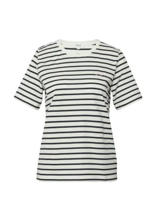 s.Oliver Red Label - Gestreiftes Jersey-T-Shirt im Relaxed Fit blau/weiß - Gr. - 34
