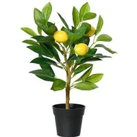 Kunstbaum CITRON, Gelb, Grün, Kunststoff, Naturgetreu, Zitronenbaum, Kaemingk, Höhe 43 cm