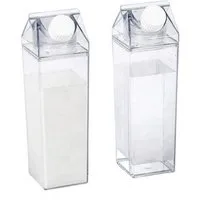 VOSSBACH Trinkflasche Milchflasche Wasserflasche Saftflasche Milch Flasche Plastikflasche, Kunststoff 500 ml Transparent Wiederverwendbar