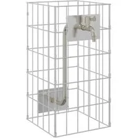 vidaXL Bewässerungssystem Gabionen Wasserhahn Silber 26 x 25 x 50 cm Edelstahl, (1-tlg)