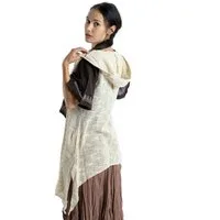Guru-Shop Langjacke Offener Cardigan mit Kapuze, Boho Long-Weste -.. alternative Bekleidung