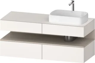 Duravit Qatego Konsolenwaschtischunterbau wandhängend Weiß Supermatt 1400x550x600 mm - QA47660838400 QA4766083840000