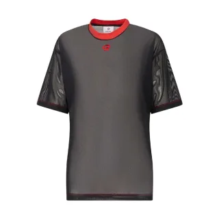Red Run - "Inky" T-Shirt für Damen, Netzmaterial, Übergroß (Schwarz)
