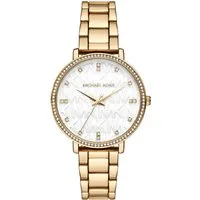 MICHAEL KORS Quarzuhr PYPER MK4919, Armbanduhr, Damenuhr, Edelstahlarmband, analog, Glassteine