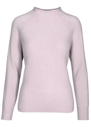 CLARINA - Stehbund-Pullover, 1/1 Arm,uni rose - Gr. - 44