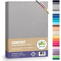 leevitex® Spannbettlaken 180x200 cm - 200x220 cm, Stoffgewicht 170 g/m², 40 cm Steghöhe, Jersey, Gummizug: rundum, (1 Stück), verschiedene Farben, OEKO-TEX® STANDARD 100 zertifiziert