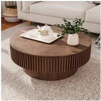 Celya Couchtisch Akzent-Teetisch rund 75 cm (Mit verstecktem Stauraum unter der Tischplatte, einzigartige Pilzform), idealen Ergänzung für Wohnzimmer, Schlafzimmer oder Büro