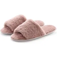 Vivance Dreams by Lascana Hausschuh, Pantoffel, Pantolette mit kuscheligem, warmen Fellimitat VEGAN