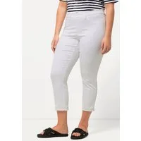 Ulla Popken 7/8-Hose 7/8-Hose Sienna Fransensaum schmales Bein