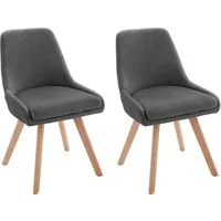 OTTO home Esszimmerstuhl Dilla (Set, 2 St), Webstoff Bezug, Massivholz Gestell, Sitzhöhe 48 cm
