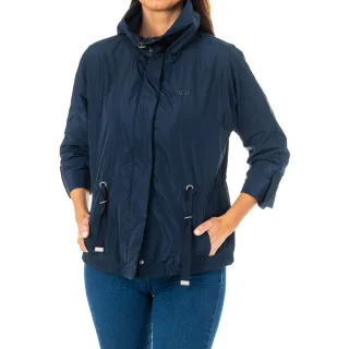 Langärmelige Damenjacke mit hohem Halsausschnitt und verstellbarem Kordelzug in der Taille LWO004