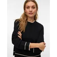 Vero Moda Strickpullover VMGOLD LS O-NECK DOUBLE CONTRAST PULL