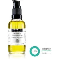 myrto Naturkosmetik Körperöl Sportive Spirit - leicht straffendes Cellulite Körperöl, Bestbewertung bei Codecheck: 100% Grüner Ring EMPFEHLENSWERT
