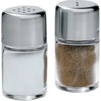 WMF Salz- / Pfefferstreuer BEL GUSTO, H 5 cm, Glas, Cromargan Edelstahl 18/10, (2-tlg), Spülmaschinengeeignet