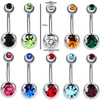 Eyecatcher Bauchnabelpiercing Bauchnabel Piercing mit Edelsteinen diverse Farben Edelstahl Silber (kein Set)