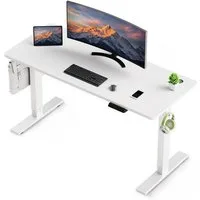 HOMAVO Schreibtisch Elektrisch höhenverstellbarer Schreibtisch Memory-Funktion (Sitz-/Steh-Erinnerung), USB/Typ C,Länge 120 cm, 140 cm, zwei Größen (18 mm Schreibtischplatte)