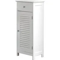 Saphir Unterschrank Quickset 928 Badschrank mit 1 Tür, 1 Schublade, 1 Einlegeboden, Weiß Badezimmer-Unterschrank 32 cm breit, Knopfgriffe, Landhaus-Stil