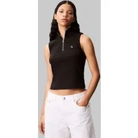 Calvin Klein Jeans Tanktop A- WOVEN LABEL SL QZ TOP Mit Rundhalsausschnitt
