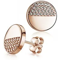 Materia Paar Ohrstecker Damen Ohrringe Rosegold Zirkonia SO-452, Sterlingsilber, vergoldet