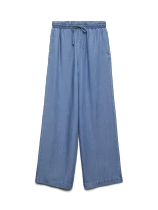 VERO MODA - VMBREE HW LONG LOOSE TENCEL PANTS GA Medium Blue Denim - Gr. - 32