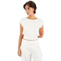 Smilodox T-Shirt Jorina, Crop Top Damen, Loose Fit, ärmellos, Basic, Gym & Freizeit Crop, Loose Fit, Rundhals, luftig, weich