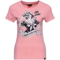 QueenKerosin Print-Shirt Nobody Gives a Shit (1-tlg) mit Retro-Artwork