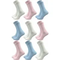GAWILO Diabetikersocken für Damen - Ohne Gummibund - Ohne drückende Naht - Extra weit (9 Paar) Venensocke mit hohem Anteil Baumwolle sorgt für angenehmes Fußklima