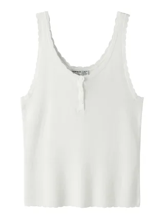 NAME IT - NKFFILISA KNIT STRAP TOP Cloud Dancer - Gr. - 146/152