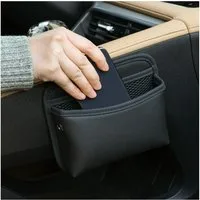 FOUORTUNATE-BEE Rücksitzorganizer Auto-Seitenorganizer mit Handyhalter & Stauraum, Universeller Auto-Organizer für Sitzlücke & Mittelkonsole