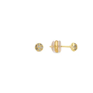 Luxenter Ohrringe mit 18-karätiger Gelbgold-Finish und funkelnden Zirkonia-Steinen – Chikra