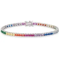 Bruno Banani Armband Schmuck Geschenk Silber 925 Armschmuck Tennisarmband Regenbogen, mit Zirkonia (synth)