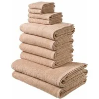 OTTO home Handtuch Set Inga, Duschtücher, Handtücher, Gästetücher, Seiftücher, Walkfrottier (10-St), Handtücher mit feiner Bordüre, 100% Baumwolle, einfarbig, weich