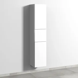 Sanipa 3way Hochschrank mit 2 Türen und 1 Auszug, Weiß-Soft BR10343