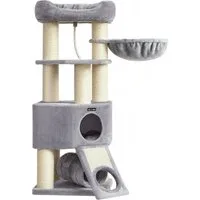FEANDREA Kratzbaum 141 / 160/186 cm (H), Katzenbaum, für große katzen, 13 dicken Säulen (11 cm d), stabil, Kippschutz