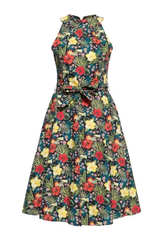 Queen Kerosin Damen Swing Kleid schwarz