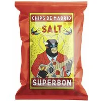 Superbon Knabberei, Superbon Chips Salt Kartoffelchips mit Salz Packung 125g