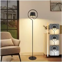 ZMH Außen-Stehlampe Solar Stehlampe Dimmbar LED Stehleuchte Weiß/Schwarz, LED fest integriert